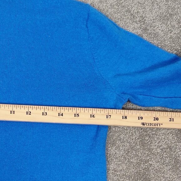 Nicole Miller Women's Sweater Size S Blue Extra Fine Merino Wool Winter Casual - Picture 4 of 5